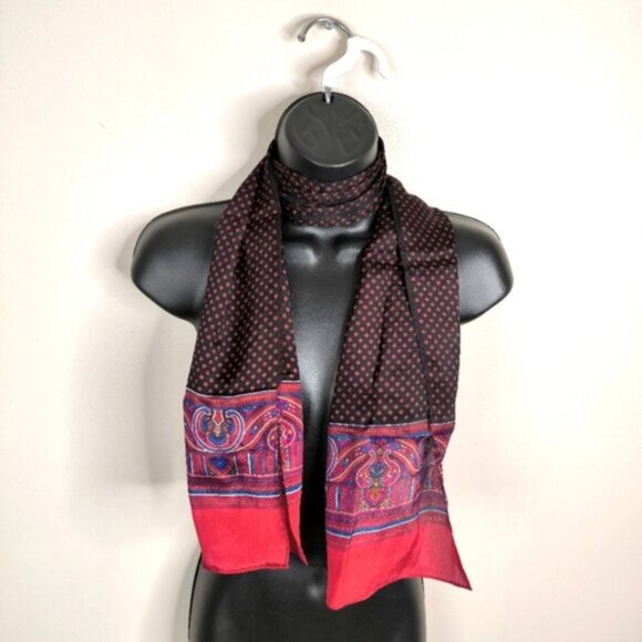 Liz Claiborne Canada Silk Retro Vintage 90s Chic Glam Lady Like Paisley Scarf - Picture 1 of 9